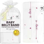 MEMEENO Baby Belly Band for Gas and Colic Baby Relief - Belly Band for Baby Heating Pad for Colic, Baby Gas Relief, Gas Relief for Infants, Baby Heated Tummy Wrap, Colic Relief for Newborns, Love Her
