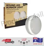 Click Round LED Bunker Light 8 Watt 560 Lumens Twin Pack Outdoor IP54 Daylight