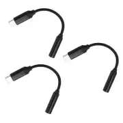 3pcs USB C to 3.5mm Female Audio Aux Jack Cable Type C Adapter to 3.5mm, Black