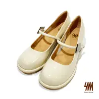 在飛比找momo購物網優惠-【SM】復古圓頭漆皮瑪莉珍鞋(米白色)