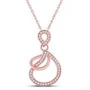 14k Rose Gold Round Diamond Fashion Pendant 1/4 Cttw