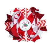 Puppy bows dog collar slide bow christmas candy cane peppermint accessory (dc13)