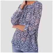 Ann Taylor Loft Women's Chiffon Jasmine Lace-up Floral Ruffle Blouse XS