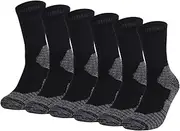 [Fitliva] Work Socks for Men Cotton Cushioned Boot Socks Ankle Support(6 Pairs)