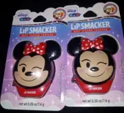 Lip Smacker Disney Emoji Minnie Mouse StrawberryLe-Bow-Nade Lip Balm Gloss! (x2)