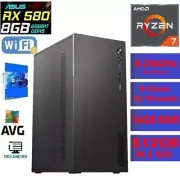 Ryzen 7 @4.20GHz Gaming Desktop PC RX580-8GB ⭐ 16GB RAM⭐512GB M.2⭐ WiFi 6 + BT