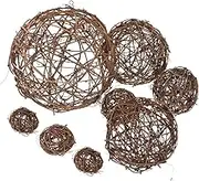 8pcs Rattan Decorative Balls for Party Decoration Safe DIY Scene Layout Ornaments for Christmas Festivals and Home Decor Photo Props