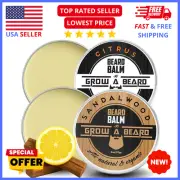 Beard Balm Duo – Sandalwood & Citrus Scents with Jojoba Oil & Shea Butter 2x2oz