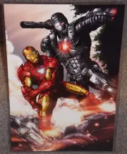 Marvel Iron Man & War Machine Glossy Print 11 x 17 In hard Plastic Sleeve