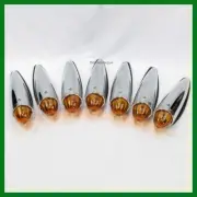 Torpedo Chrome Die Cast Cab Light Watermelon Glass Lens Incandescent Amber -7