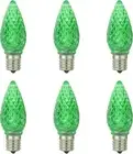 C9 Green LED Christmas Light Bulb - Shatterproof, 0.4W, 1-3LM w/ E17