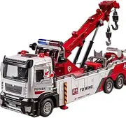 Die-cast 1:32 Car Model Double Hook Clearing Vehicles Metal Diecast Doors Opened Pull Back Sound Light Engineering Trucks for Kids Miniature Vehicle