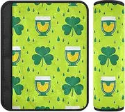 St. Patrick’s Day Clover Green Rain Drops 2 Pack seat Belt Strap Cover, More Comfort Driving, car seat Accessories for Auto Most Cars SUV 10x7.7 in forro para cinturon de seguridad