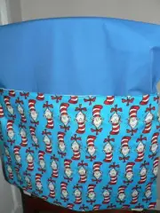 Handmade kids chair bag first name embroidered free Dr Seuss Print