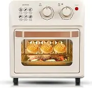 Air Fryer Toaster Oven, Smart Convection Oven with 70-250 ℃ Adjustable Temperature and 60 Min Timer, Knob-Controlled, for Baking Cooking Roasting Grilling White