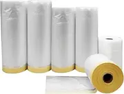 VViViD Heavy-Duty Tape and Drape Plastic Drop Cloth Masking Paper for Automotive Painting Covering 6 Pack Multi-Size Bundle (22", 43" and 60" x 105ft)