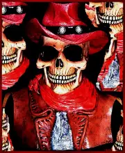 NEW scary mask Cowboy SKULL LATEX DELUXE FULL HEAD BY RUBIES 3389 HARD 2 FINE
