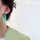 【my stere 我的時尚秘境】S925銀針~韓國小清新綠色漸層環扣耳環