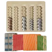 1PCS Brown Coin Counter Tray-Coin Sorter Tray with 150 Assort Coin Wrappers I...