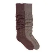 Women's Slouch Knit Cable (2 Pair Pack), Multi, OS