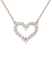 Forever Creations 14K Rose Gold 1.00 ct. tw. Diamond Heart Necklace