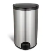 White Magic 50L Smart Bin Toe Tap Rubbish Can Foot Pedal Trash Container Silver