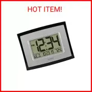 La Crosse Technology WT-8002U Digital Wall Clock, Silver, Black