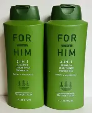 2-Pack Kingston ~ Tea Tree & Aloe 3-in-1 Shampoo, Conditioner & Shower Gel