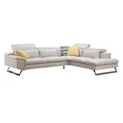 5 Seater Lounge Cream Colour Leatherette Corner Sofa Couch with Chaise