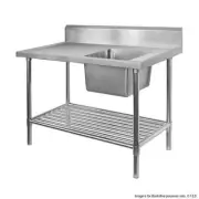 Modular Systems Single Right Sink Bench With Pot Undershelf SSB7-1200R/A