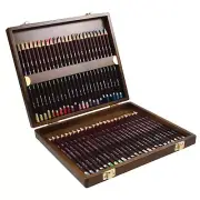 Derwent Colored Pencils ColourSoft Pencils Drawing Art Wooden Box 48 Count 23...