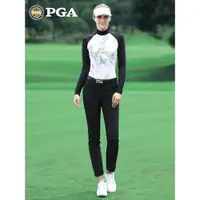 在飛比找ETMall東森購物網優惠-美國PGA高爾夫女裝春夏數碼印花球服裝高彈高爾夫上衣女長袖衣