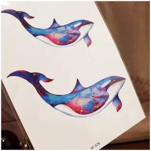 星象鯨魚SC-579 K02【WAWA TATTOO】韓風男女防水微紋身貼紙刺青貼紙