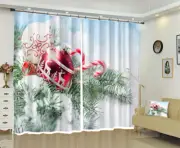 3D Colored Ball Green Leav O31 Christmas Photo Curtain Printing Fabric Window An
