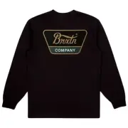 Size Medium Brixton Linwood Long Sleeve Shirt - Black / Antelope / Pine Needle