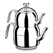 Korkmaz Droppa Turkish Teapot Set for Stovetop, Samovar Style Tea Kettle