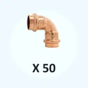 1/2" Copper ProPress 90 Degree Elbow (PressxPress) Plumbing Fitting (50 Pack)