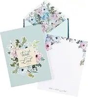 Christian Art Gifts Writing Paper & Envelope Stationery Set for Women: Trust in the Lord – Proverbs 3:5 Inspiring Scripture w/40 Pages & 20 Matching Envelopes, Light Blue Paisley Multicolor Floral
