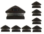 8 pcs 5x5 6x6 Brown Garden Solar Fence Post Cap Light 5 LED Bulb 78Lumens