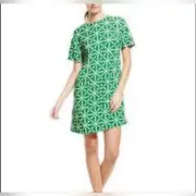 Boden Polly Green Geometric Fish shift Dress Size 6 Classic Spring Pattern Boho