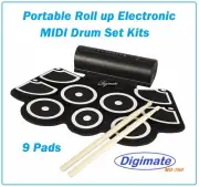 Roll Up Digimate 9 Pad Portable Electronic Roll Up Drum Kit Silicone Drum Kit*