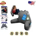 Deluxe Back Rest Pillow for Reading & Bedrest - Washable Cover, Standard Grey
