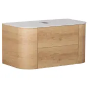 Solara 90cm Single Wall Hung Vanity, Sienna Tan