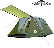 [Night Cat] Cabin Tent with Vestibule: 3 Persons Pop Up Camping Tent Double Layers Easy Quick Setup Waterproof