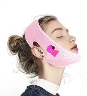Yuibthr Chin Strap for Sleeping, V Line Lifting Mask, Character Butterfly Alphabet Series, Reusable Face Strap, Jaw Exerciser (Pink-8)