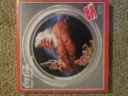Vintage Coca-Cola Glass Platter 1993 Santa Claus Christmas Cookie Plate 13" Coke