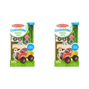 2x Melissa & Doug Created by Me! Wooden Monster Truck Kids/Childrens Toy 4+