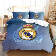 Kerota Real Madrid Logo Duvet Cover D, Polycotton Bedding Sets, Easy Care Printed Duvet Covers with Pillowcases, Famous Football 135*200 CM Double2...