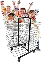 Movable Art Drying Rack,Drying Easel,Removable Educational Product Drying Rack with Pulleys,Magazine Air-Dry