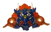 Tibetan Garuda Wall Hanging Figure Scary Head Evil Eye Protector Metal Figurine